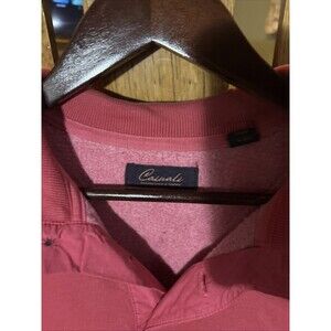 Roundtree & Yorke Men’s Long Sleeve Henley 1/4 Button Red Pink Salmon XL